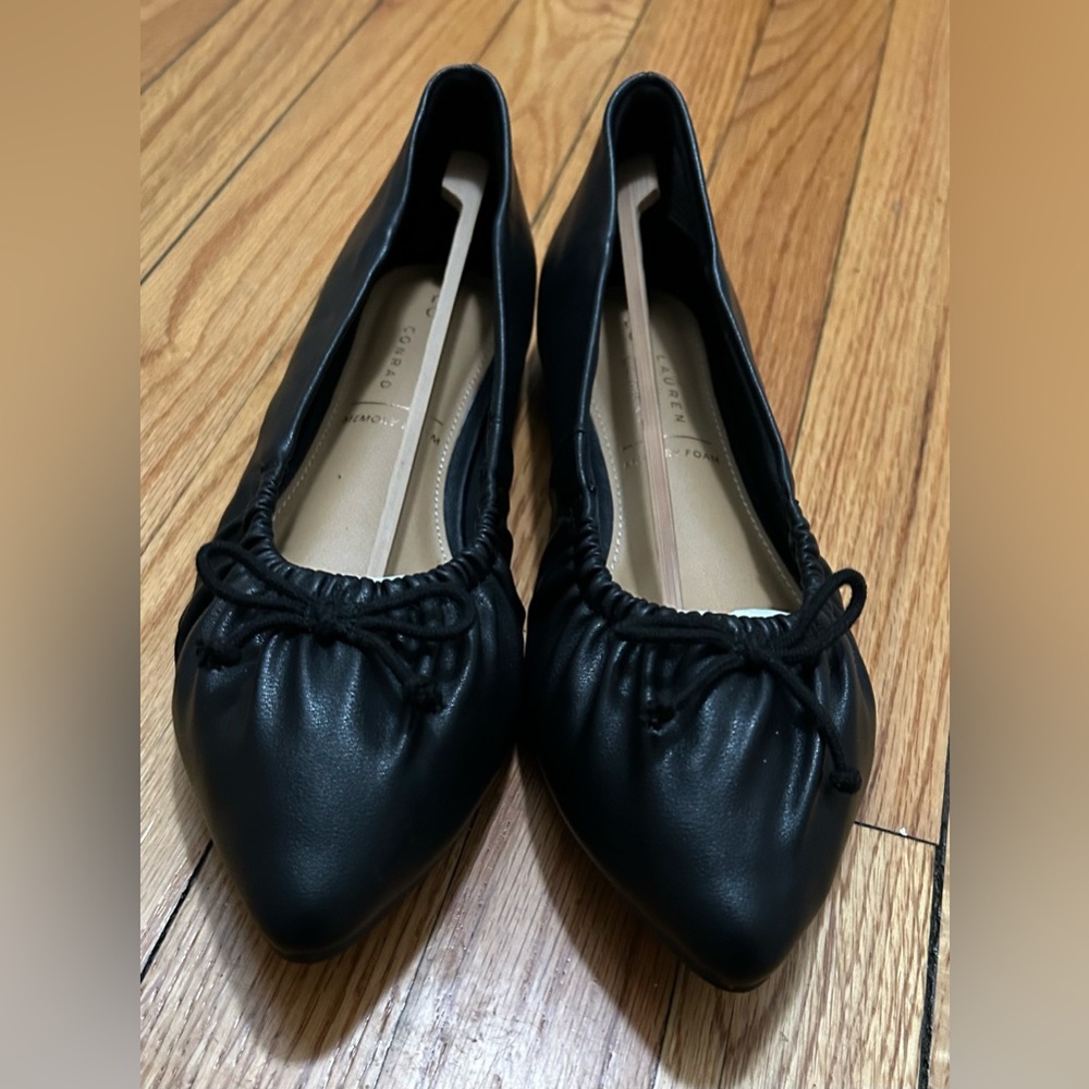 LC Lauren Conrad Black Flats with Bow Detail